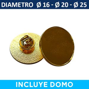 Piocha Broche Dorado (pin) 16mm, 20mm, 25mm